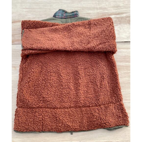 MANRESA Fleece Jacket Zip up Pockets Wool Collar Polyester Men's Rust Size XXL - Picture 8 of 8